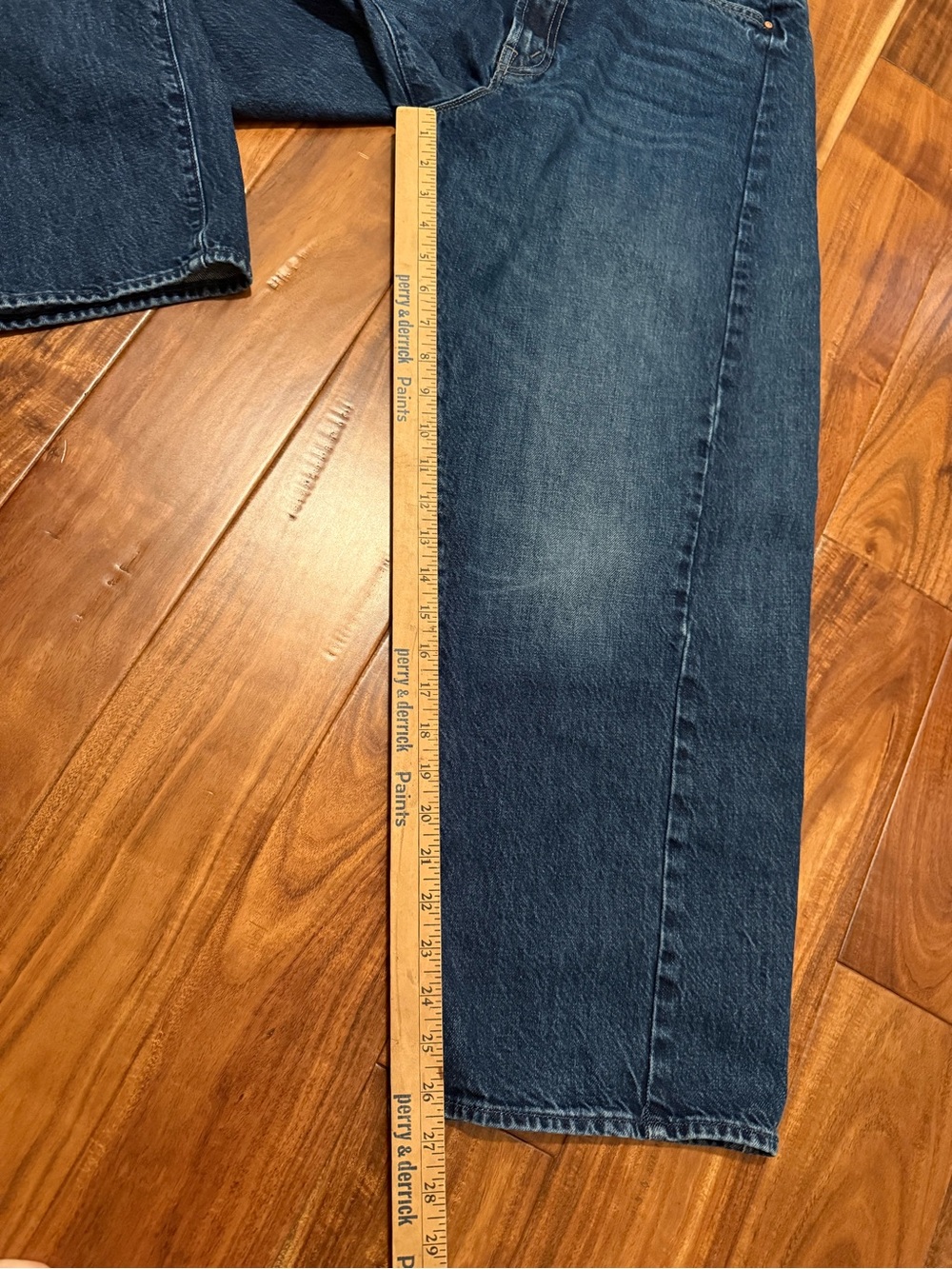 MOTHER Wide Leg Jeans in Medium Blue Denim - Picture 12 of 16